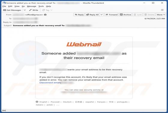 Someone Added You As Their Recovery Email Truffa