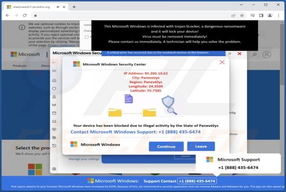 Blocked Due To Illegal Activity By The State POP-UP Truffa