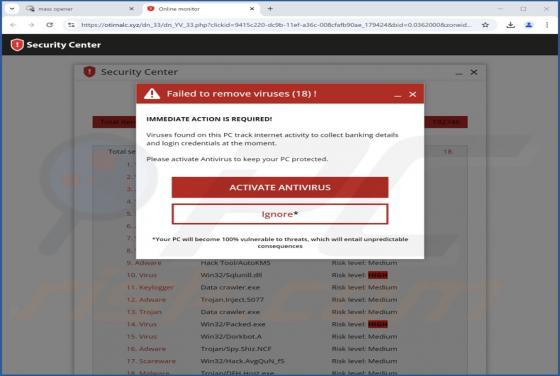 Failed To Remove Viruses POP-UP Truffa