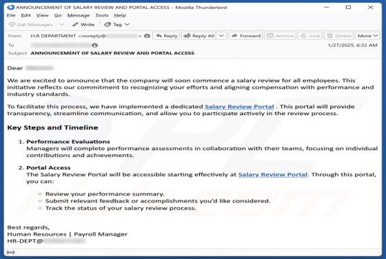 Salary Review Email Truffa