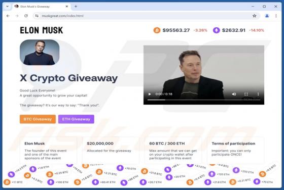 X Crypto Giveaway POP-UP Truffa