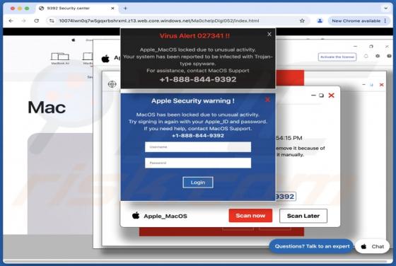 Virus Alert 027341 POP-UP Truffa (Mac)