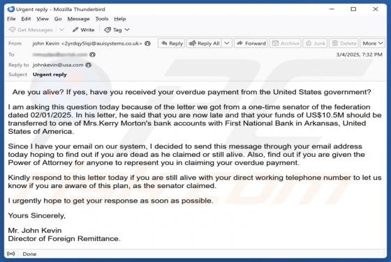 Overdue Payment Email Truffa