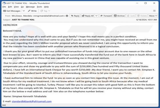 Fund Transaction Email Truffa