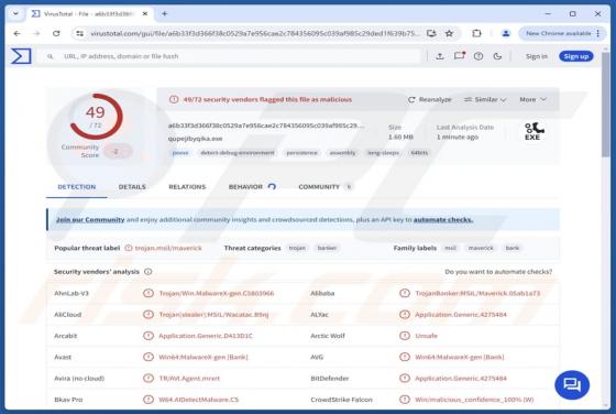Trojan bancario Maverick