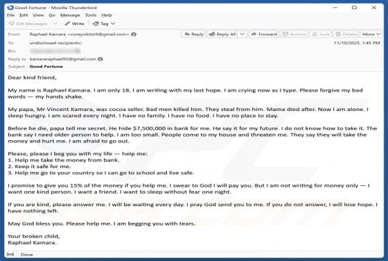 Older Person To Retrieve Money From The Bank Email Truffa