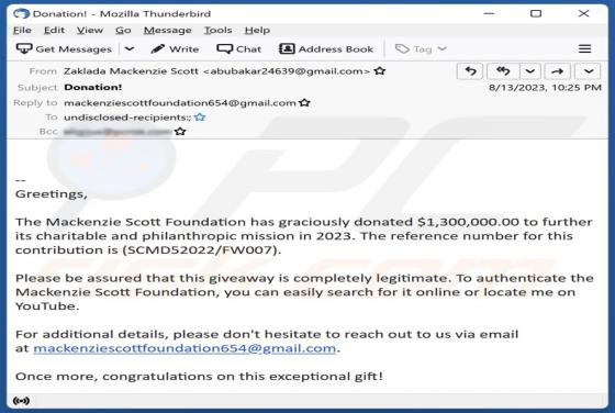 Mackenzie Scott Foundation Email Truffa