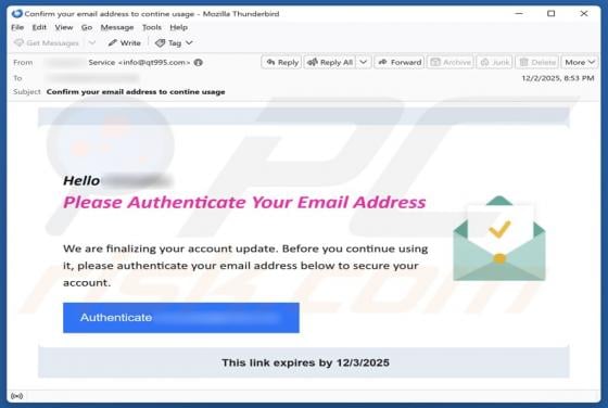 Authenticate Your Email Address Truffa