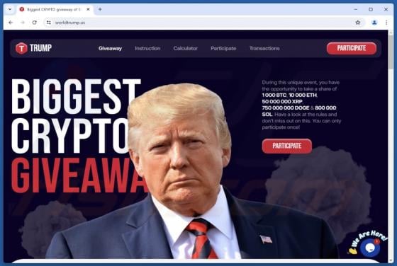 Trump Crypto Giveaway Truffa