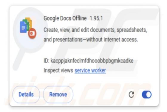 Estensione falsa per Google Docs offline