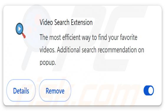 Video Search Extension dirottatore del browser