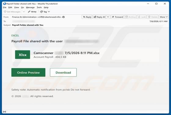 Payroll File Shared truffa via email
