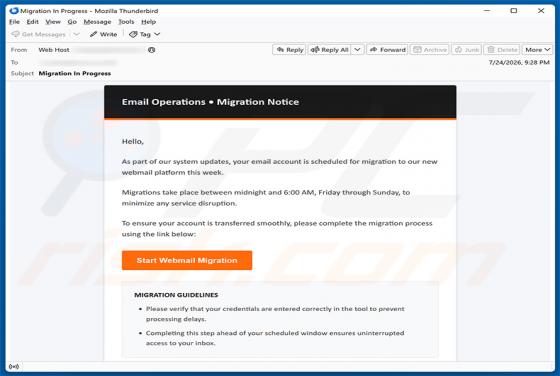 Email Migration Notice truffa