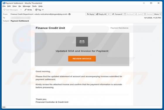Updated SOA And Invoice For Payment truffa via email