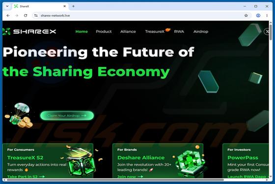ShareX Airdrop truffa