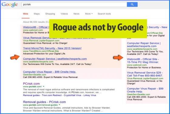 Annunci Strani nei risultati di ricerca di Google