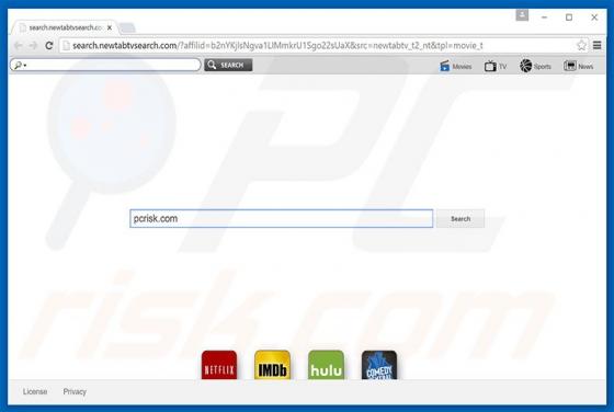 Search.newtabtvsearch.com Dirottatore