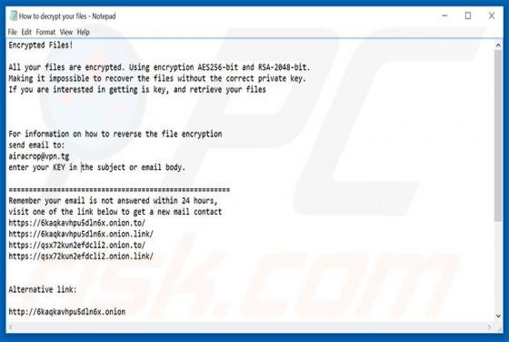 AiraCrop Ransomware