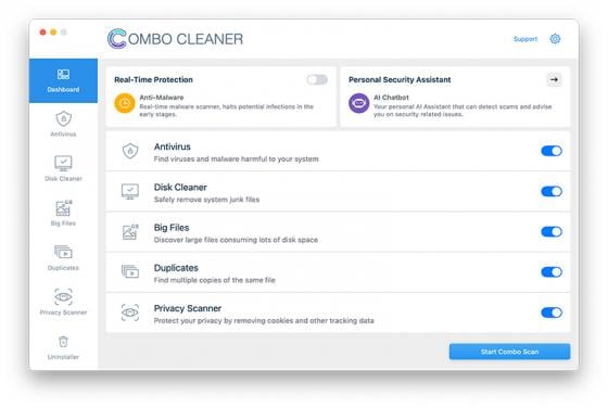 Combo Cleaner: Antivirus e System Optimizer (per computer Mac)