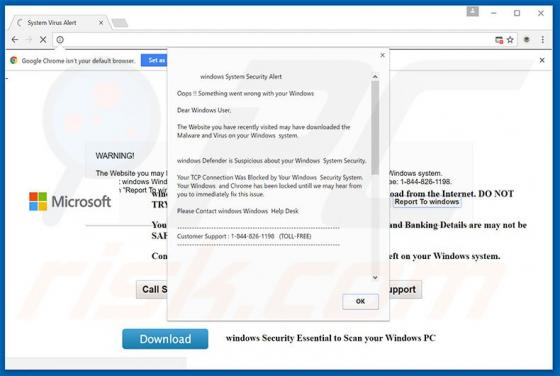 Windows Security Alert truffa