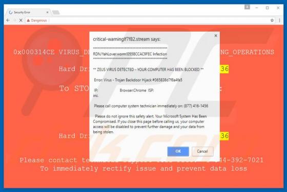 Error Virus - Trojan Backdoor Hijack Truffa