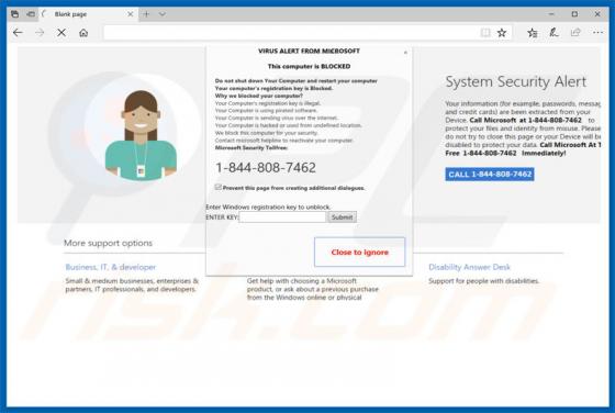 VIRUS ALERT FROM MICROSOFT Truffa