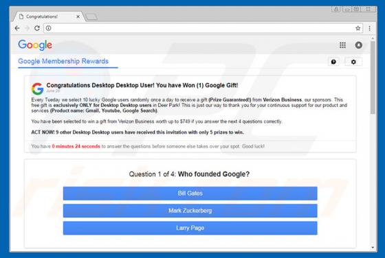 You Have Won A Google Gift truffa