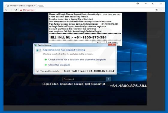 Google Chrome Support Centre POP-UP Truffa