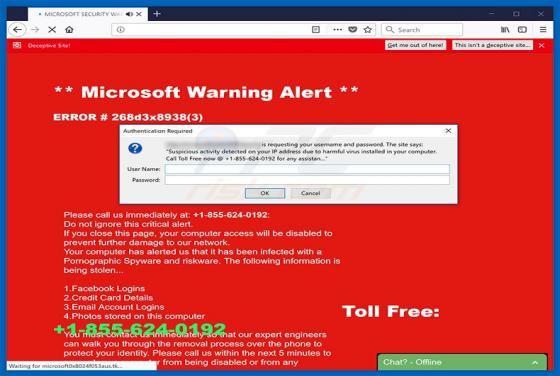 ERROR 268d3x8938 POP-UP Truffa