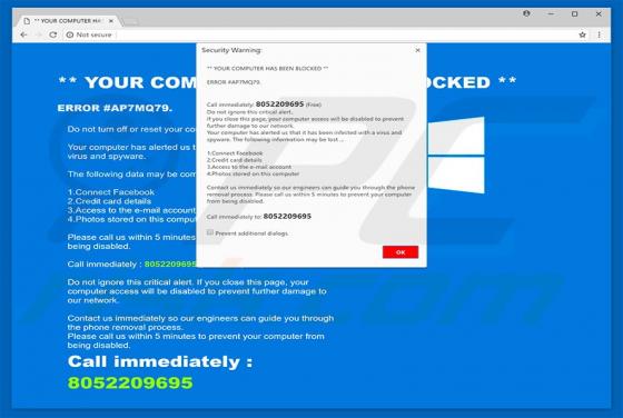ERROR #AP7MQ79 POP-UP Truffa