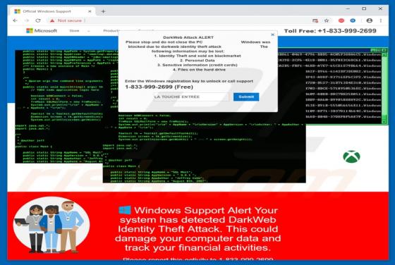 DarkWeb Attack ALERT POP-UP Truffa