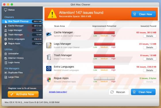 Qbit Mac Cleaner Applicazione indesiderata (Mac)