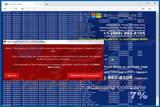 Windows Antivirus - Critical Alert POP-UP Truffa
