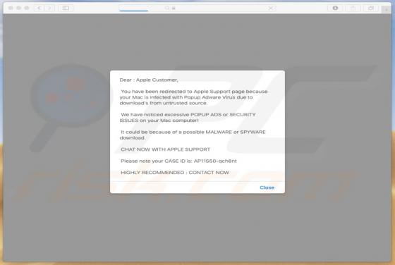 You Have Been Redirected To Apple Support Page POP-UP Truffa (Mac)