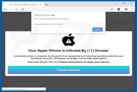 Your Apple iPhone Is Infected By (17) Viruses POP-UP  Truffa (Mac)