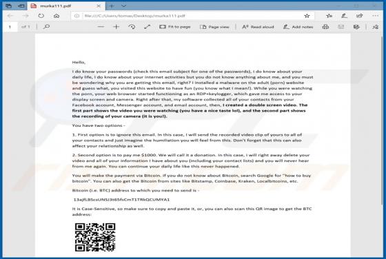 I Do Know Your Passwords Sextortion Email Truffa (PDF)