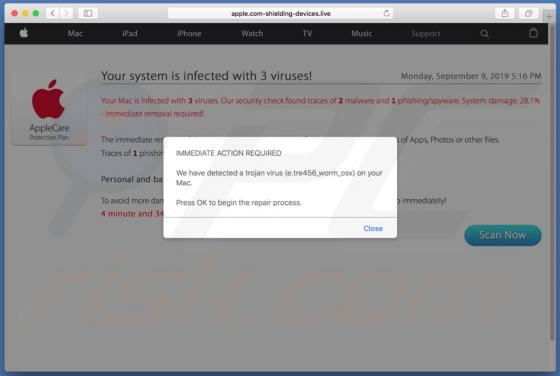 Apple.com-shielding-devices.live POP-UP Truffa (Mac)