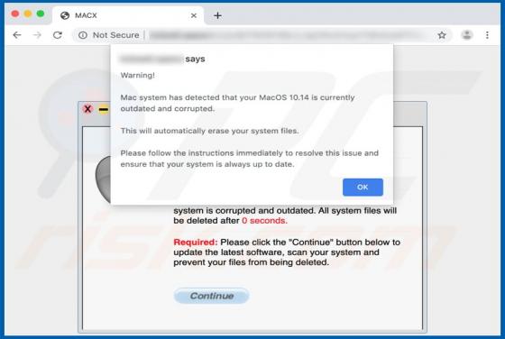 Mac System Currently Outdated And Corrupted POP-UP Truffa (Mac)