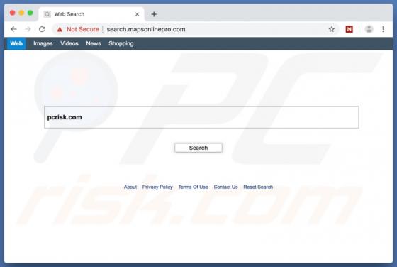 Search.mapsonlinepro.com Dirottatore (Mac)
