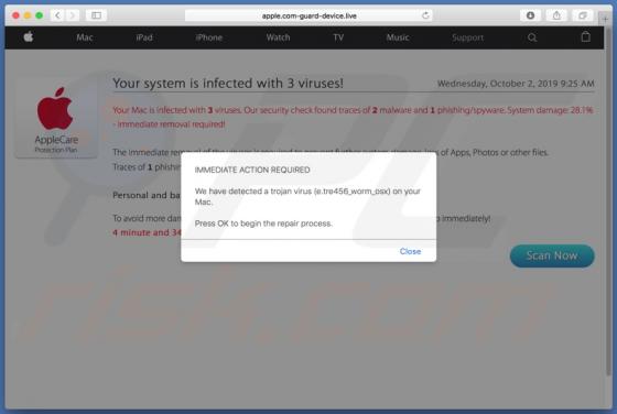 Apple.com-guard-device.live POP-UP Truffa (Mac)