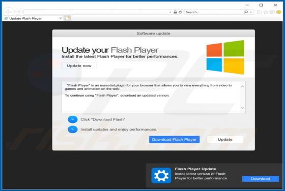 Aggiornamento falso di Flash Player (Windows)