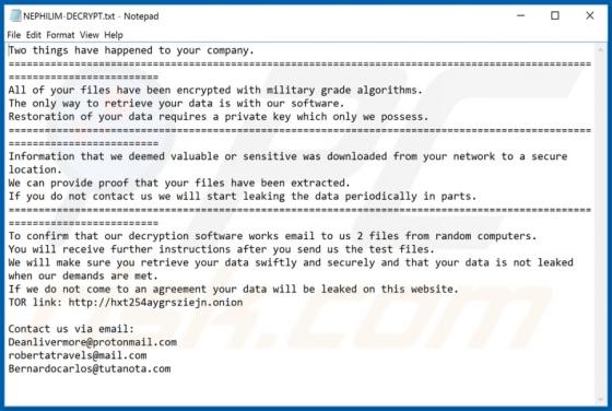 NEPHILIM Ransomware