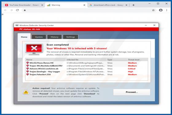 Your Windows 10 Is Infected With 5 Viruses! POP-UP Truffa