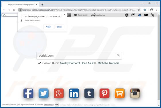 SocialNewPages Browser Hijacker (Dirottatore)