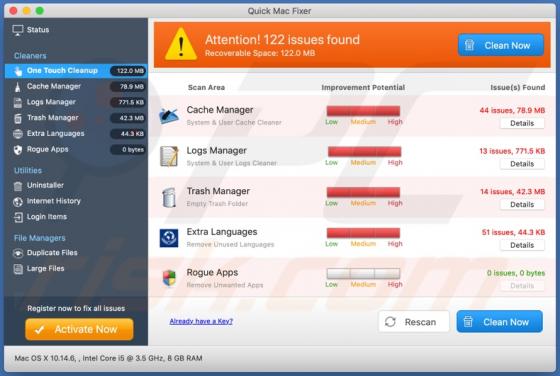 Quick Mac Fixer App Indesiderata (Mac)